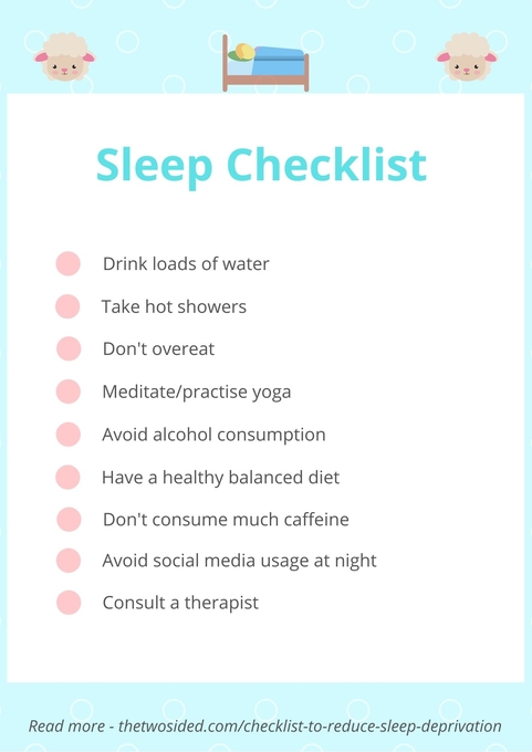 reduce sleep deprivation checklist